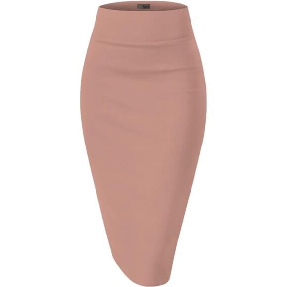 Women's Premium Nylon Ponte Stretch High Waist Pencil Suit 1073t mauve - Picture 1 of 6
